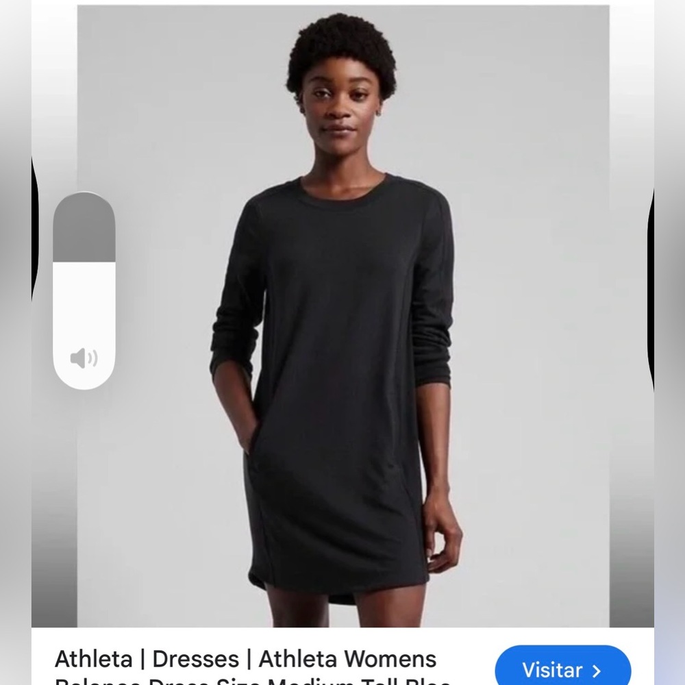 Athleta Black Long Sleeve Dress